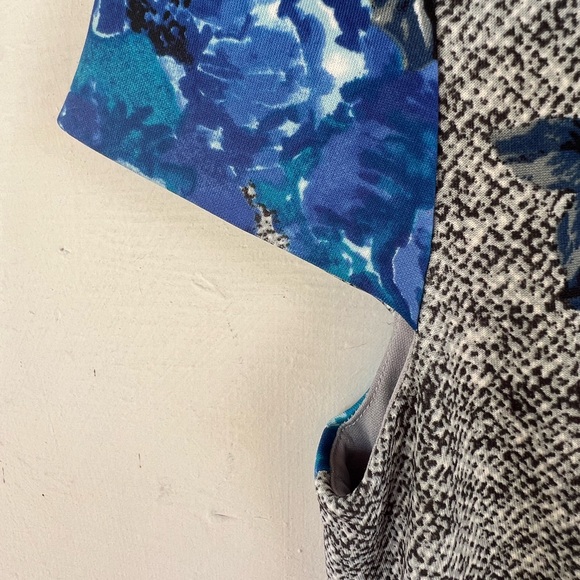 EUC Betsey Johnson Puff Cap Sleeve Blue Floral Roses Fit & Flare Skater Dress - Picture 9 of 11